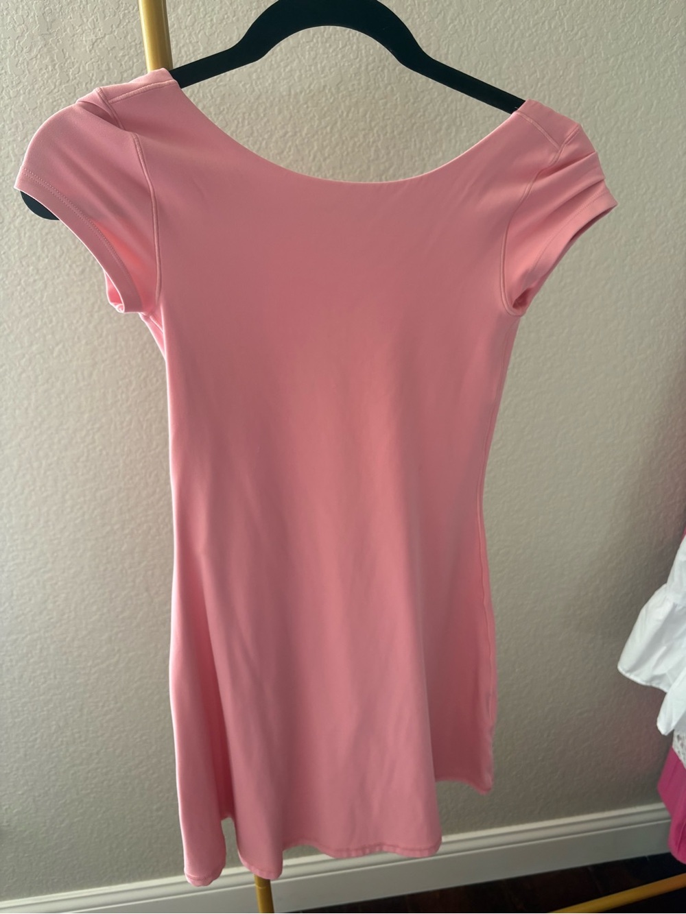 aerie Pink Backless Short Sleeve Dress